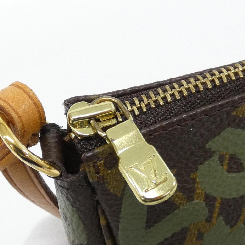Louis Vuitton Brown Khaki Coated Canvas Pochette Pouch