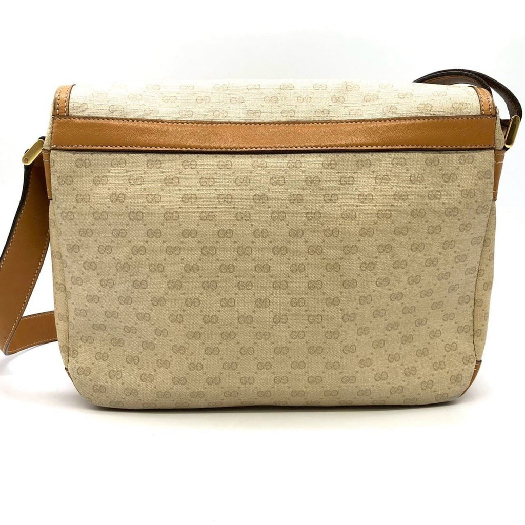 Gucci Off-White Micro Gg Leather Shoulder Bag (Pre-Owned)