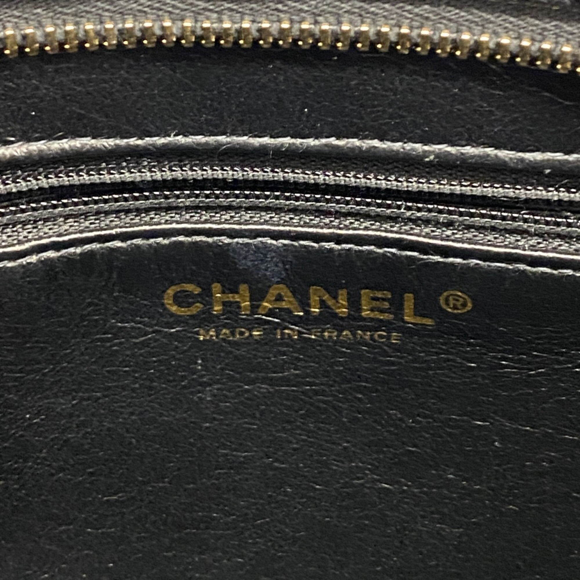 Chanel Black Grained Calfskin Tote Bag