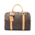 Louis Vuitton Brown Coated Canvas Leather Boston Bag