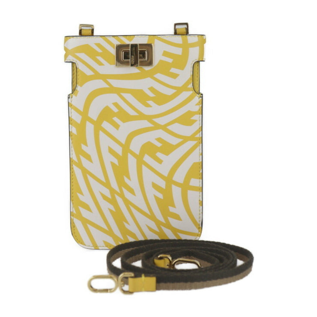 Fendi Yellow Leather Pochette Pouch Shoulder Bag