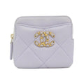 Chanel Purple Leather Coin Purse/Coin Case