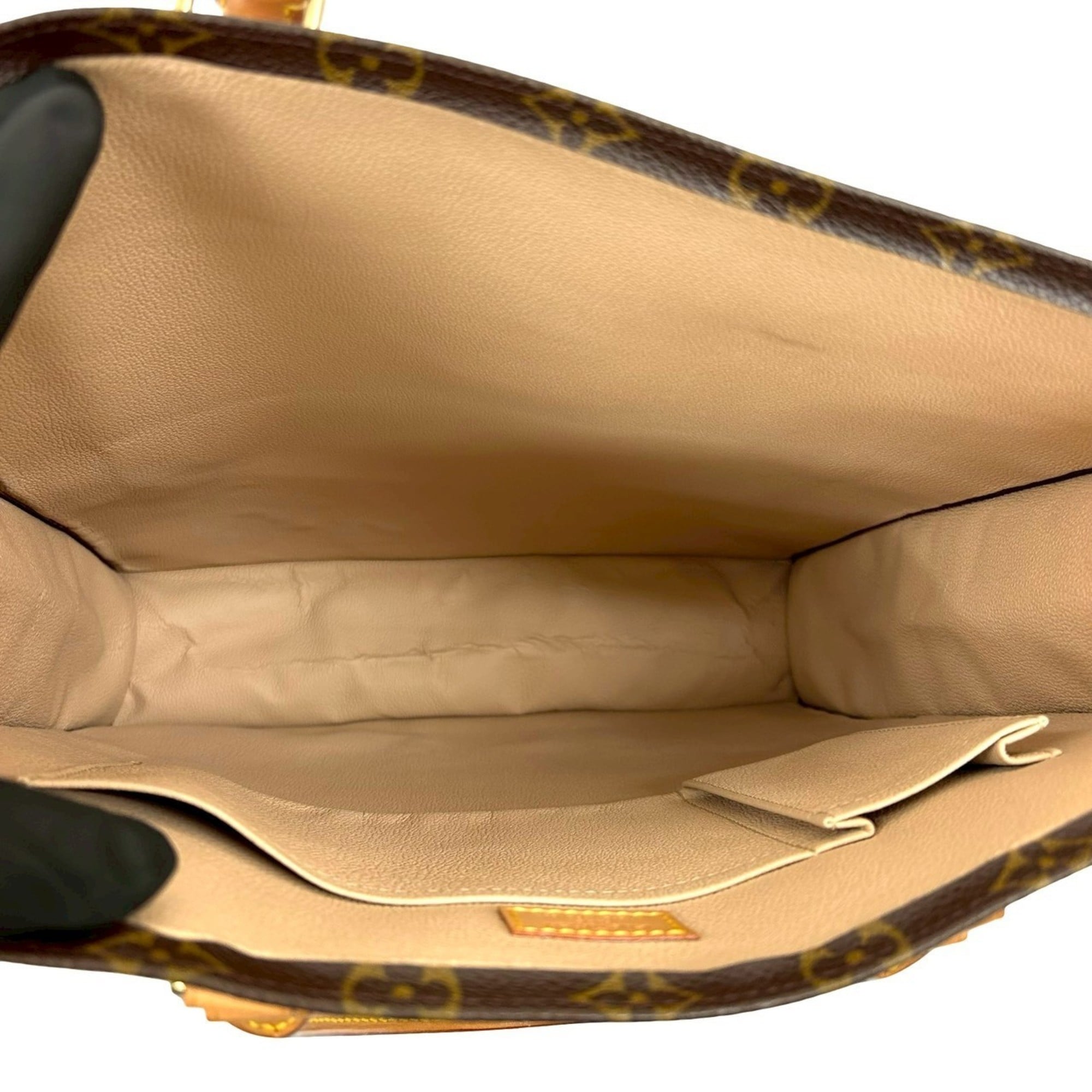 Louis Vuitton Brown Leather Pvc Handbag Tote Bag