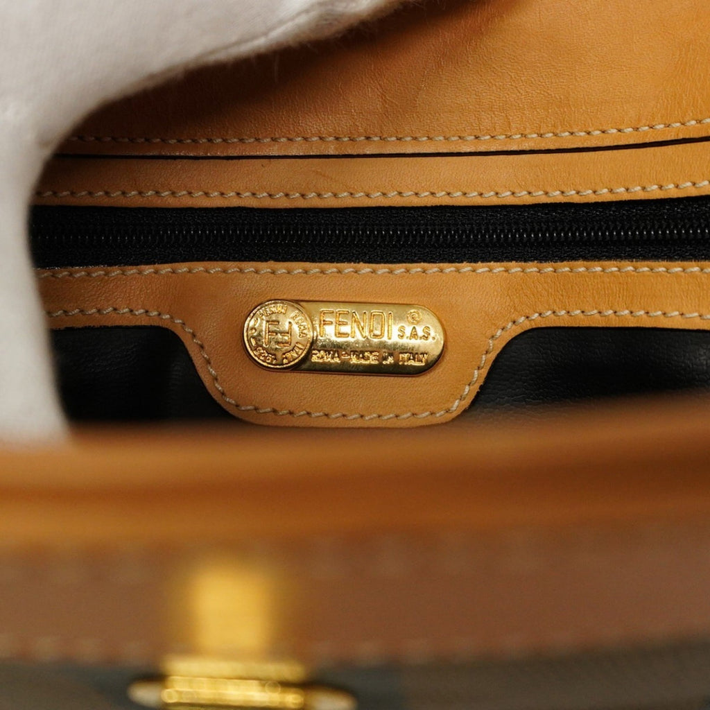 Fendi Beige Black Pvc Clutch Bag