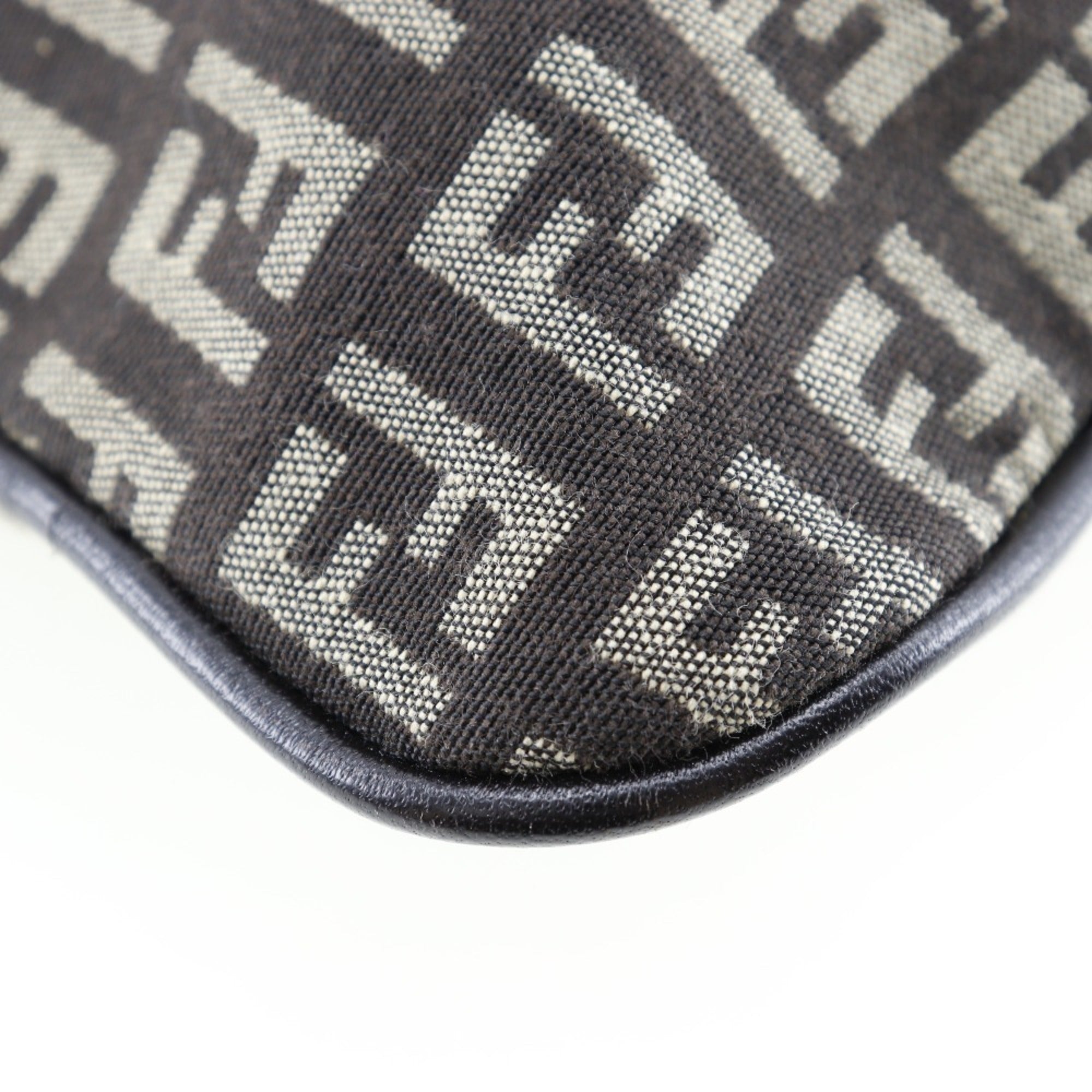Fendi Zucchino Brown Canvas Shoulder Bag