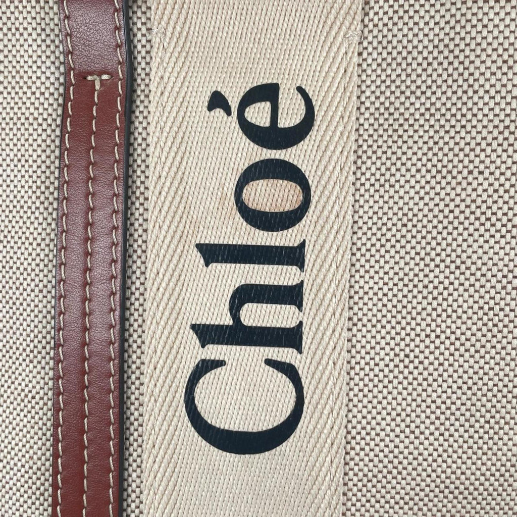 Chloé Beige Linen Leather Handbag (Pre-Owned)