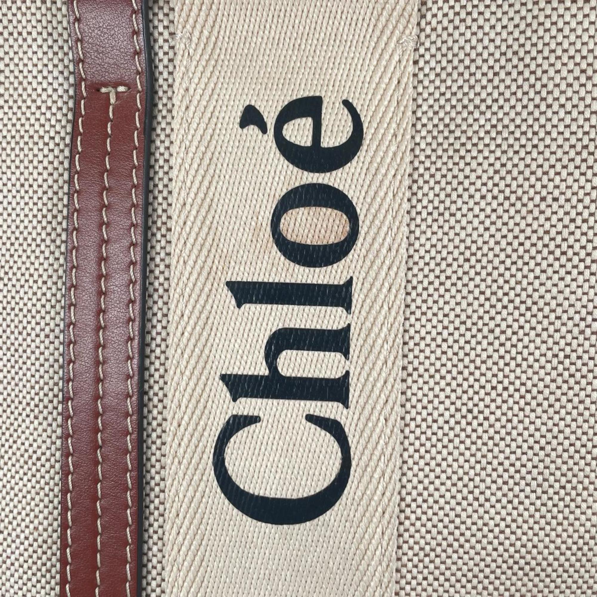 Chloé Beige Linen Leather Handbag (Pre-Owned)