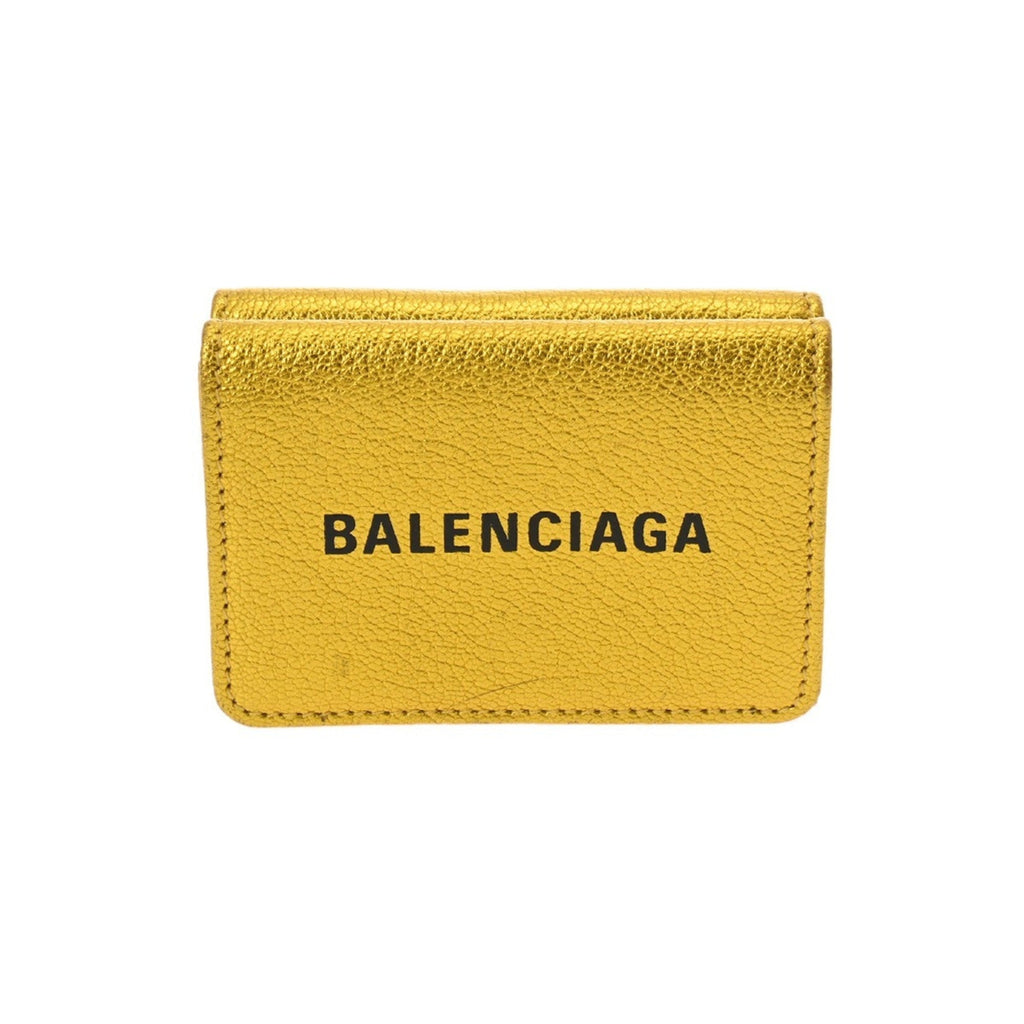Balenciaga Metallic Gold Leather Wallet (Tri-Fold)