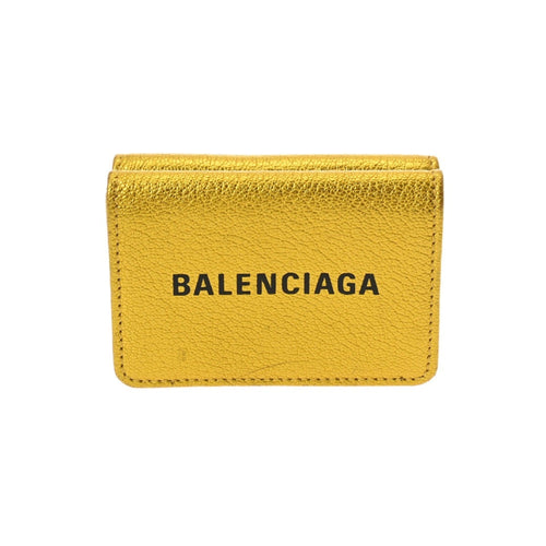 Balenciaga Metallic Gold Leather Wallet (Tri-Fold)
