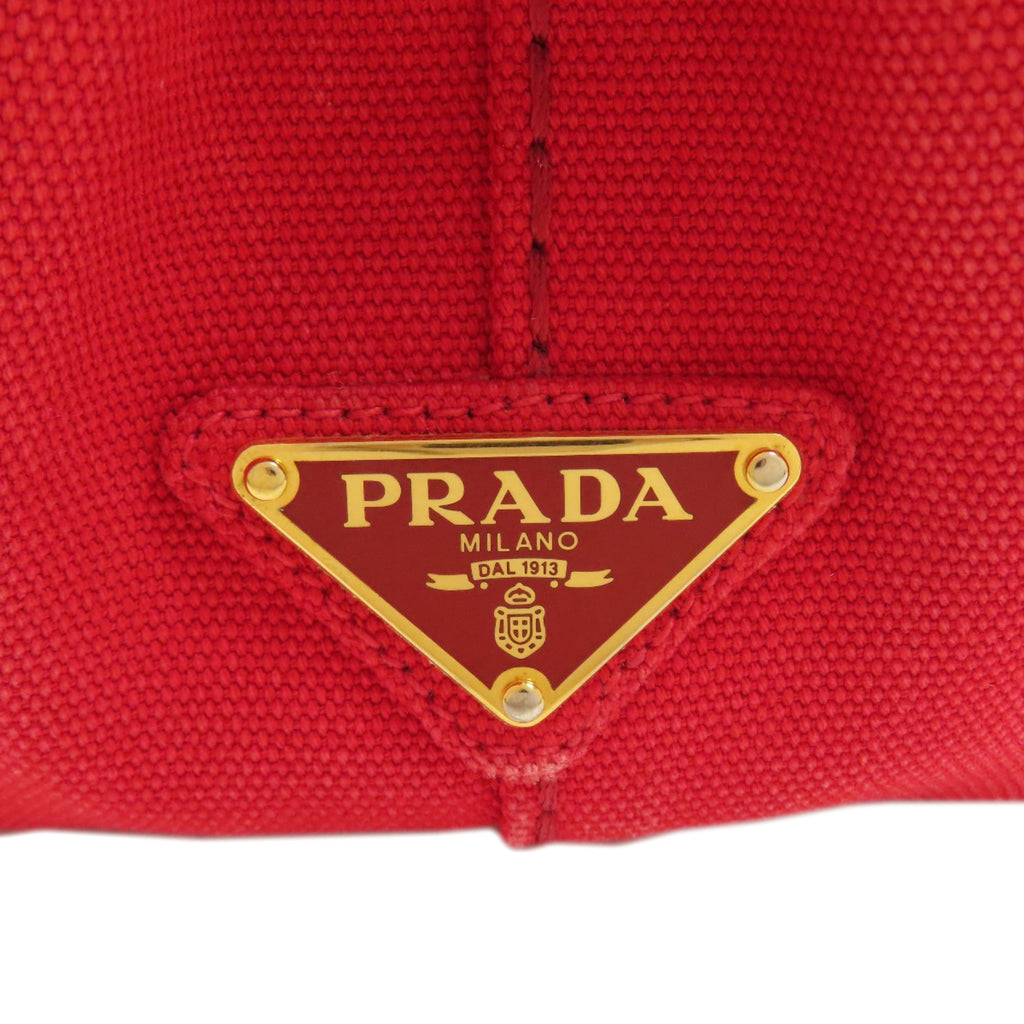 Prada Red Color Canvas Handbag