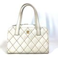 Chanel White Leather Handbag