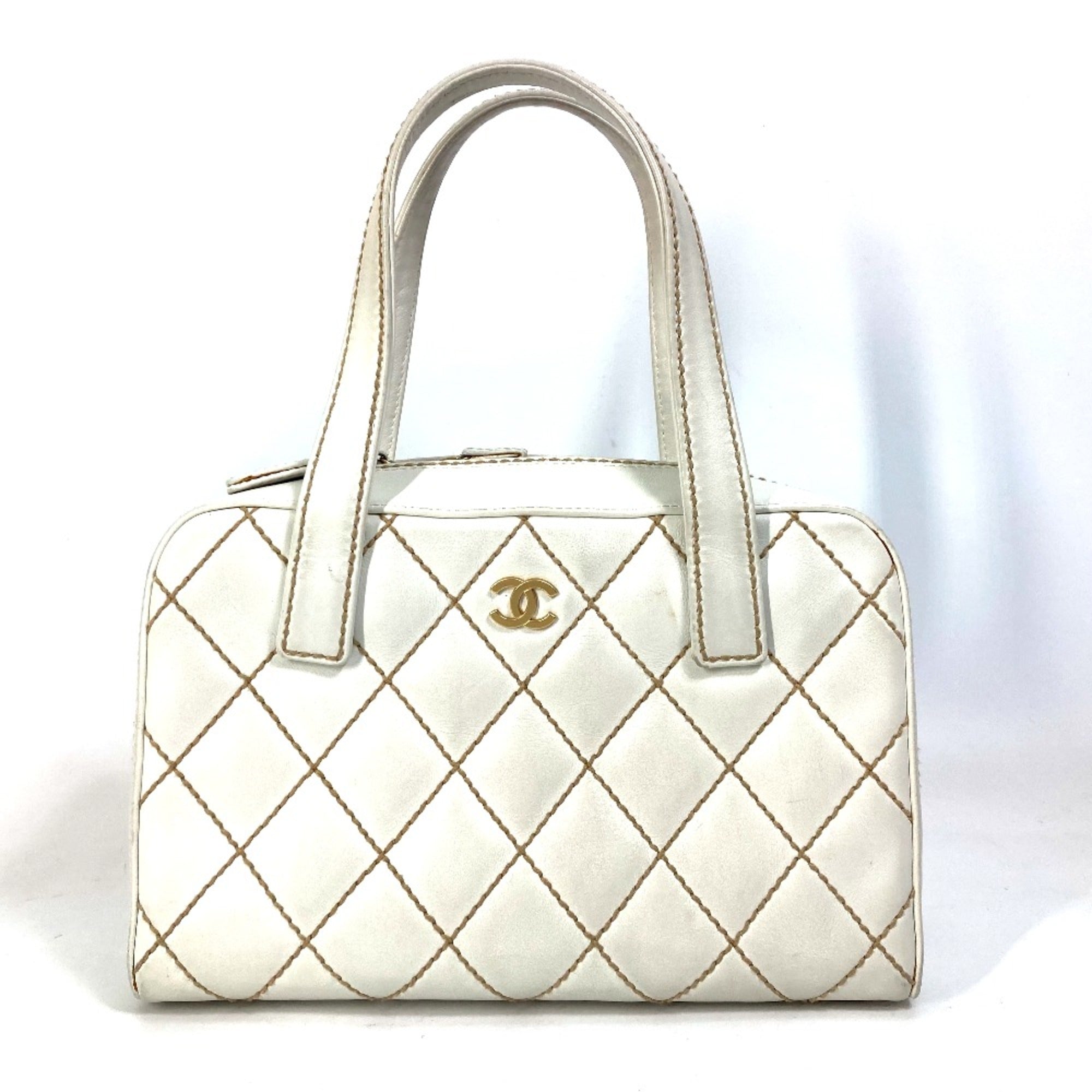 Chanel White Leather Handbag