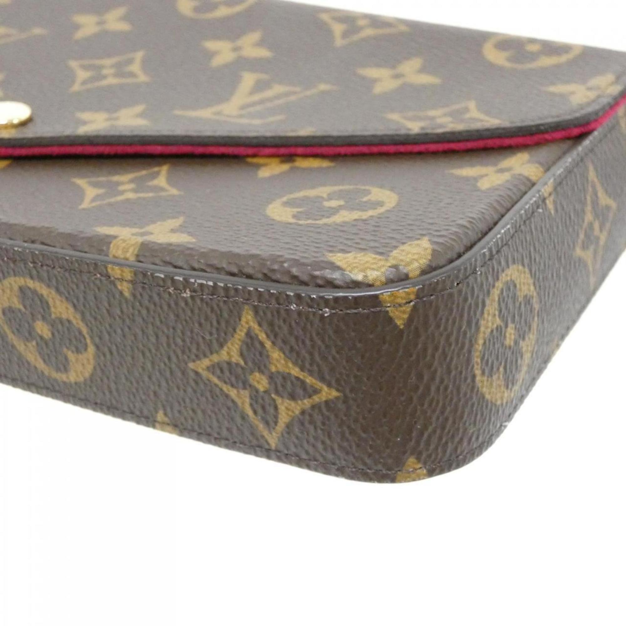 Louis Vuitton Monogram Marron Coated Canvas Pochette Shoulder Bag