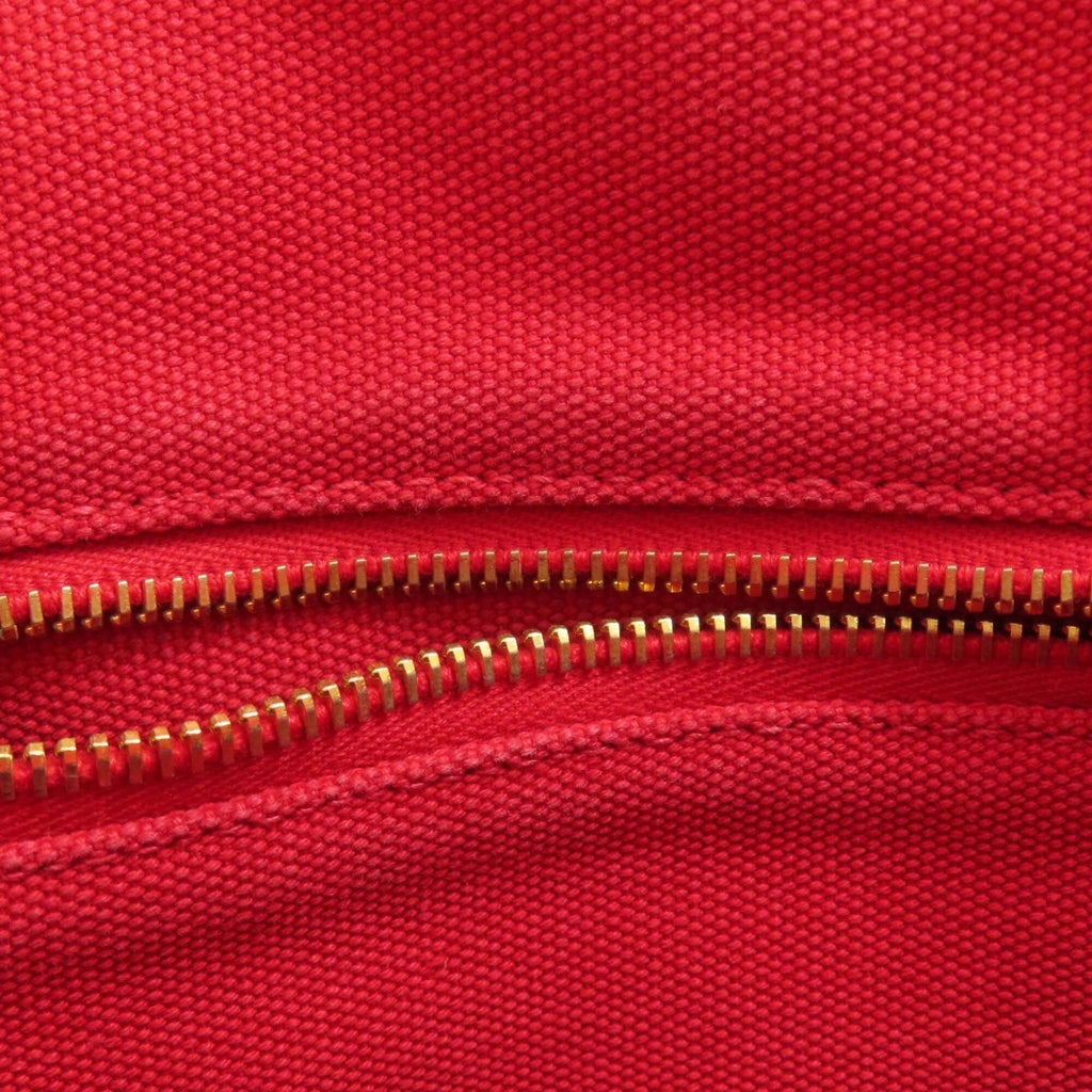 Prada Red Color Canvas Handbag