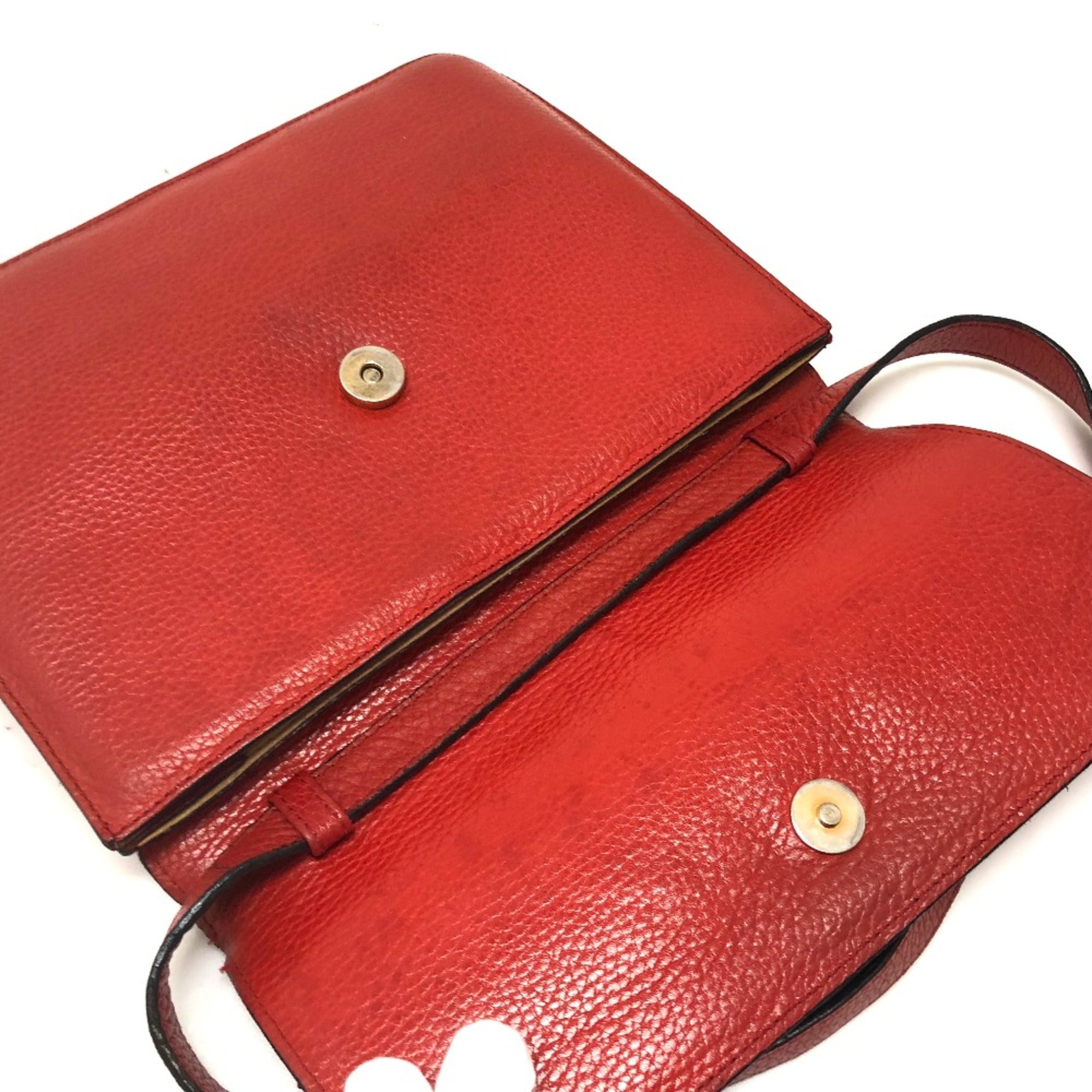Celine Red Leather Shoulder Bag