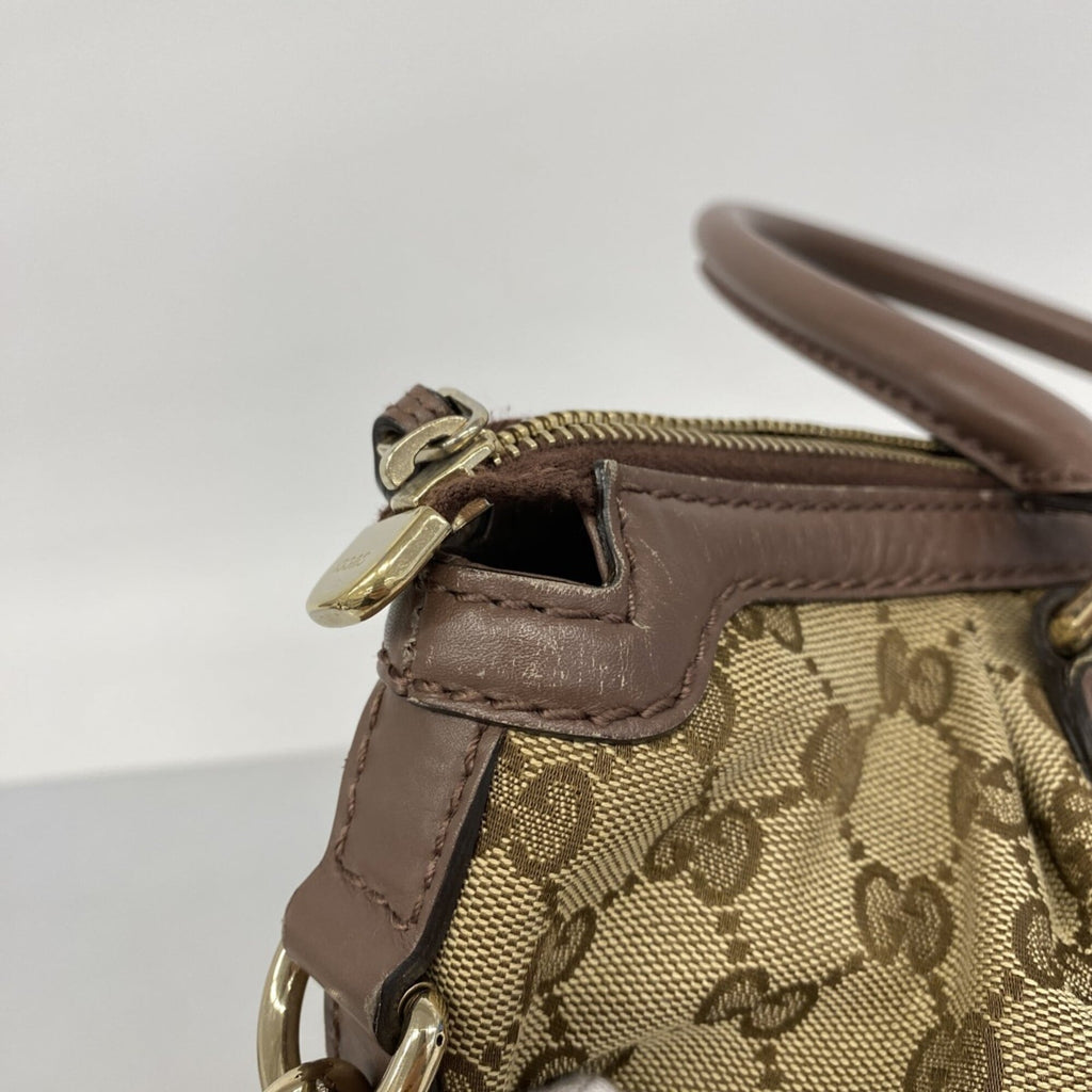 Gucci Beige Canvas Handbag (Pre-Owned)