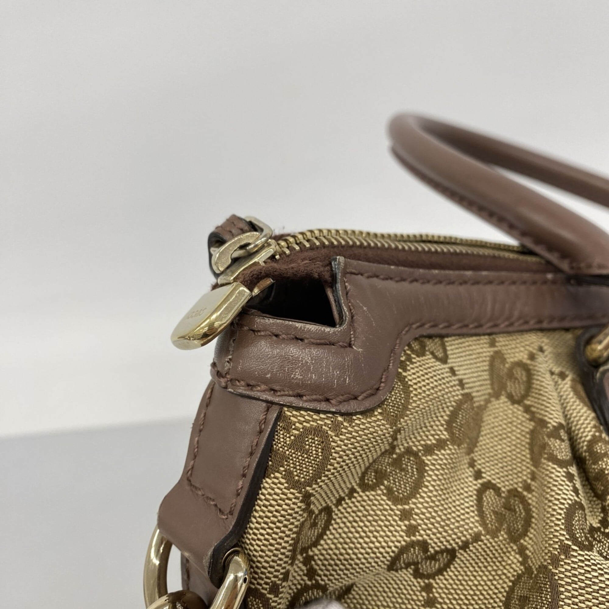 Gucci Beige Canvas Handbag (Pre-Owned)