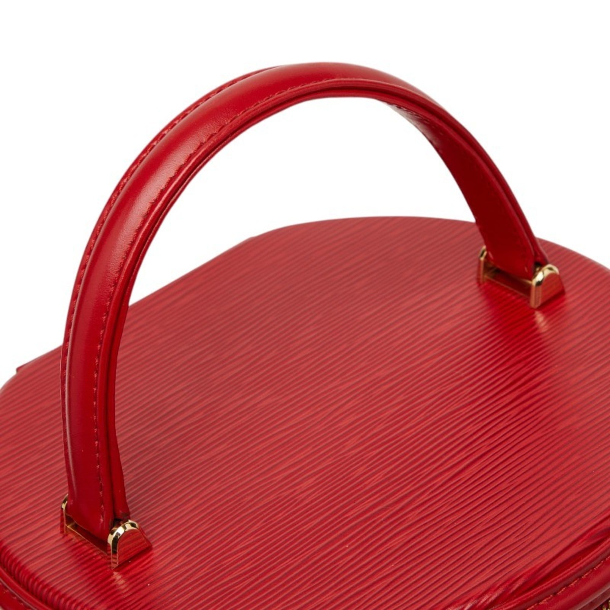 Louis Vuitton Castilian Red Leather Handbag Vanity Bag