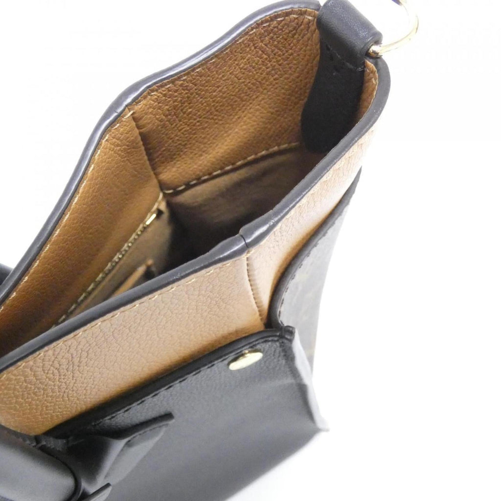 Louis Vuitton Black Leather Coated Canvas Handbag