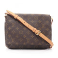 Louis Vuitton Brown Coated Canvas Leather Shoulder Bag
