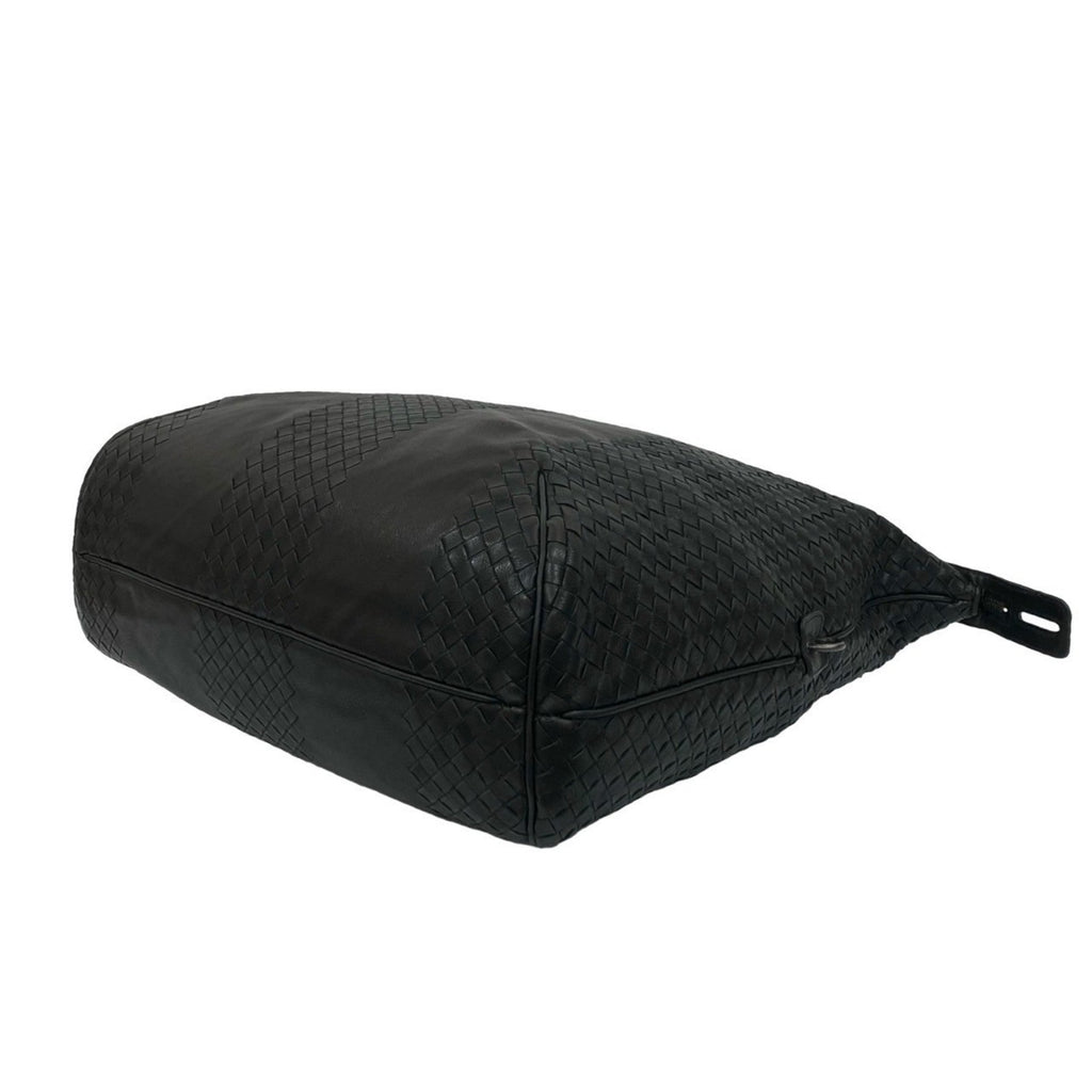 Bottega Veneta Black Leather Boston Bag Handbag