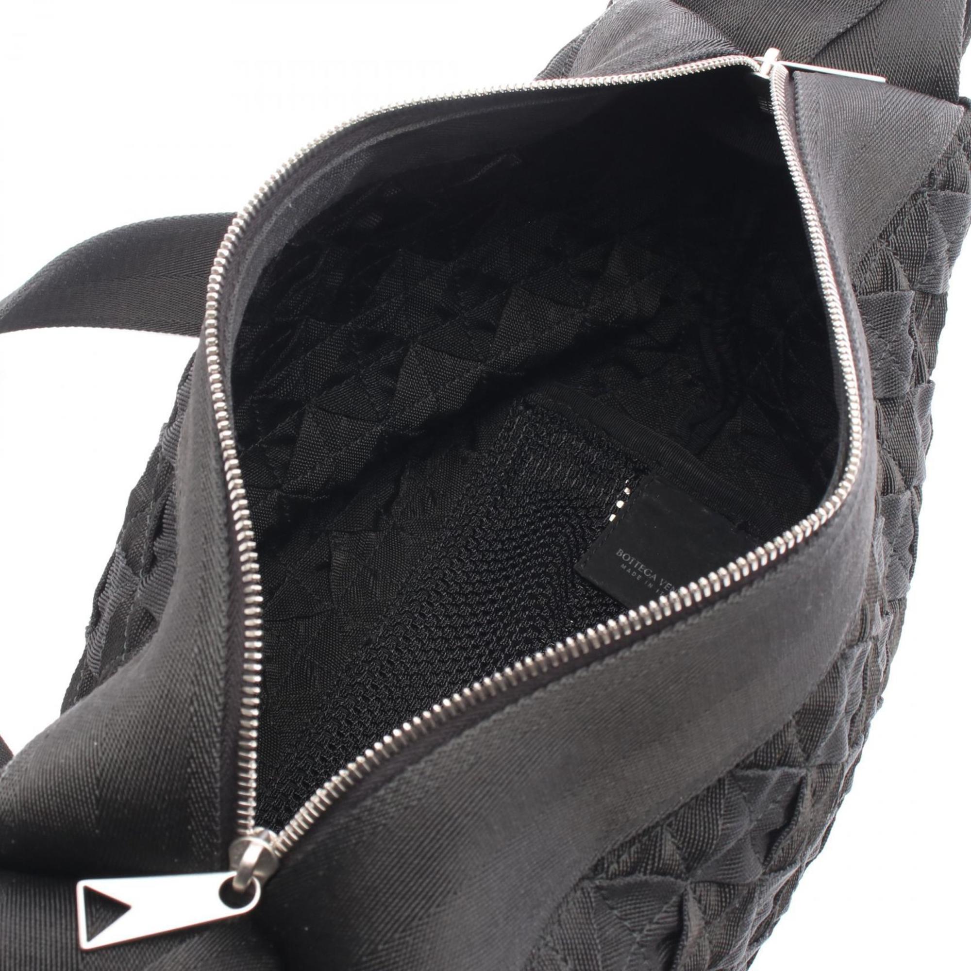 Bottega Veneta Black Nylon Canvas Shoulder Bag