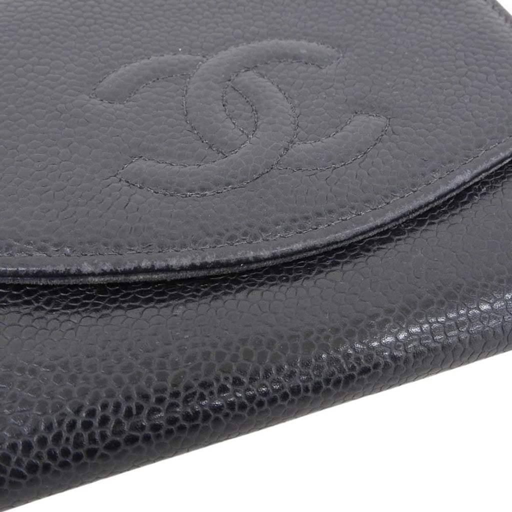 Chanel Black Grained Calfskin Wallet (Bi-Fold)