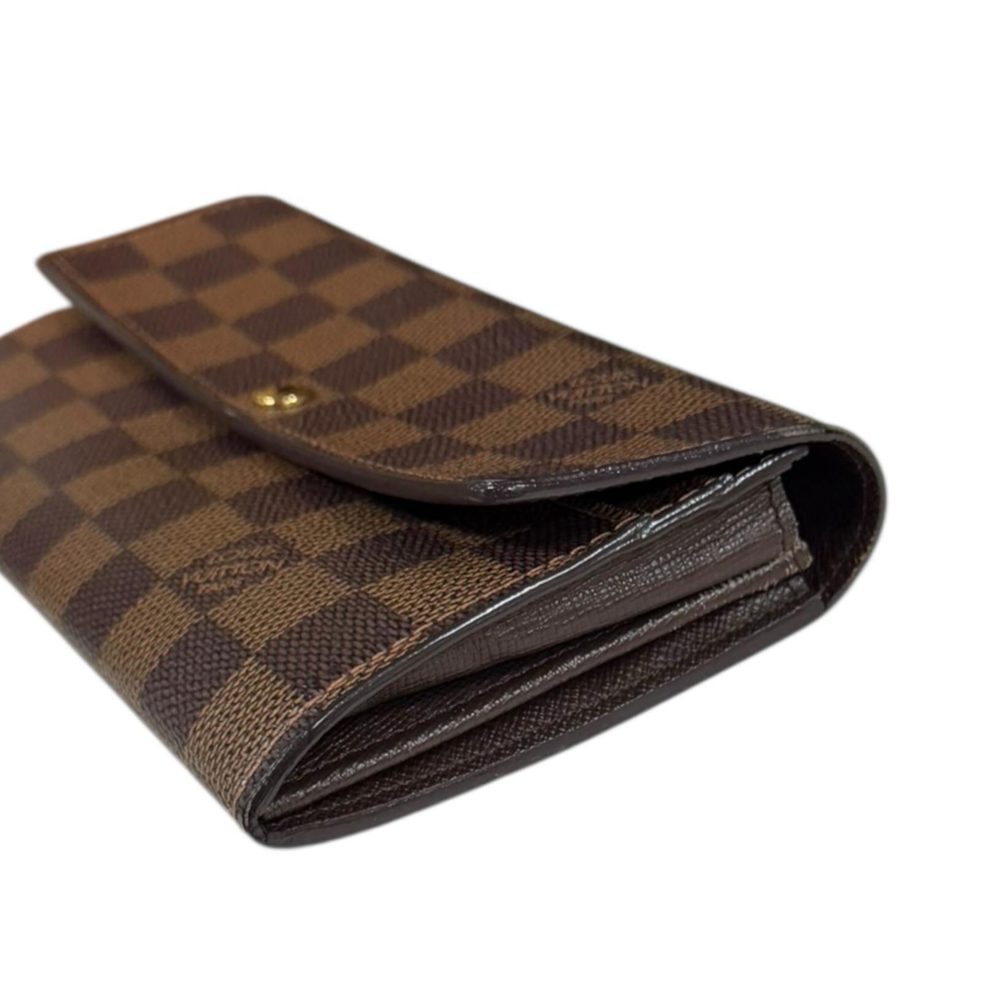 Louis Vuitton Brown Damier Canvas Long Wallet (Tri-Fold)