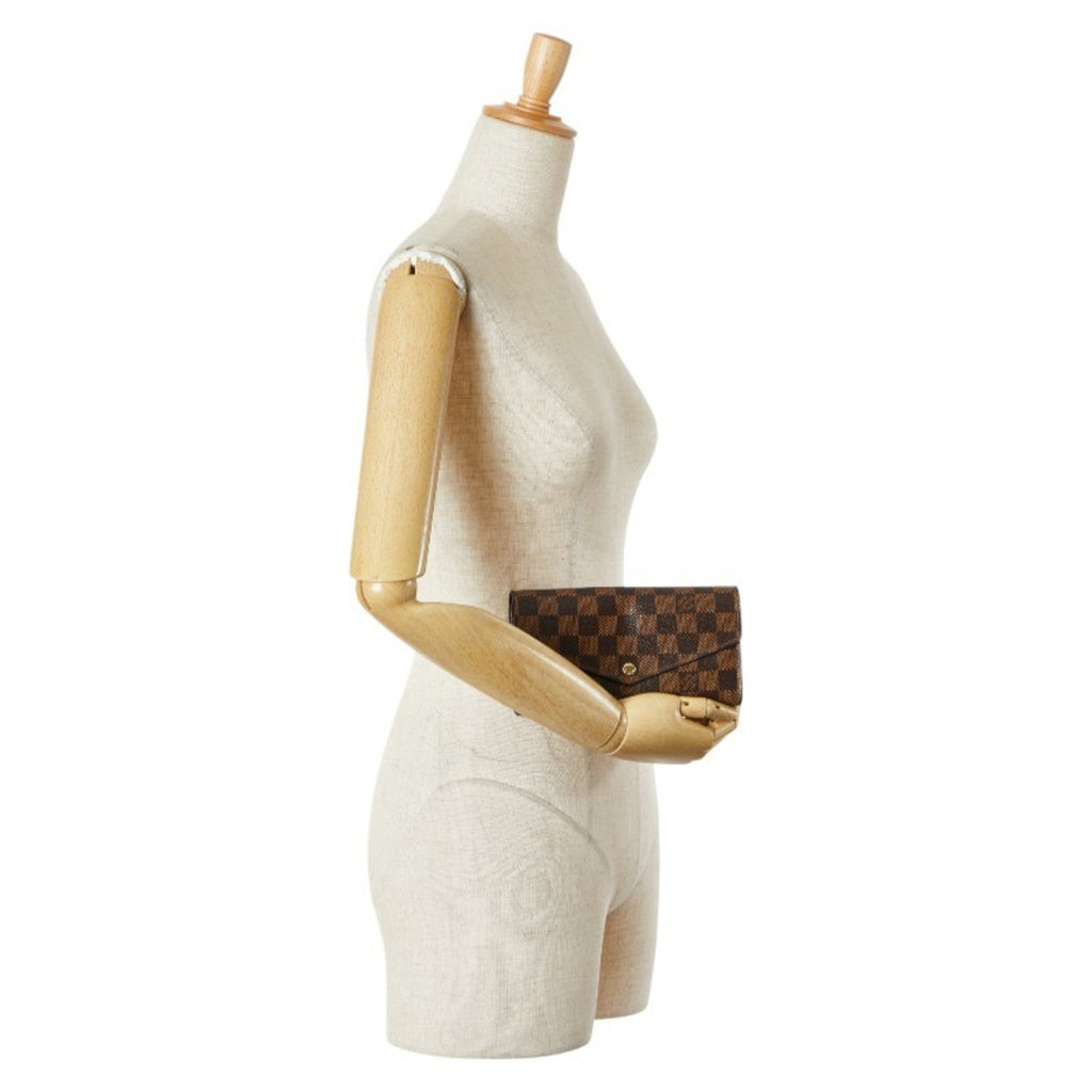 Louis Vuitton Brown Pvc Leather Long Wallet (Tri-Fold)