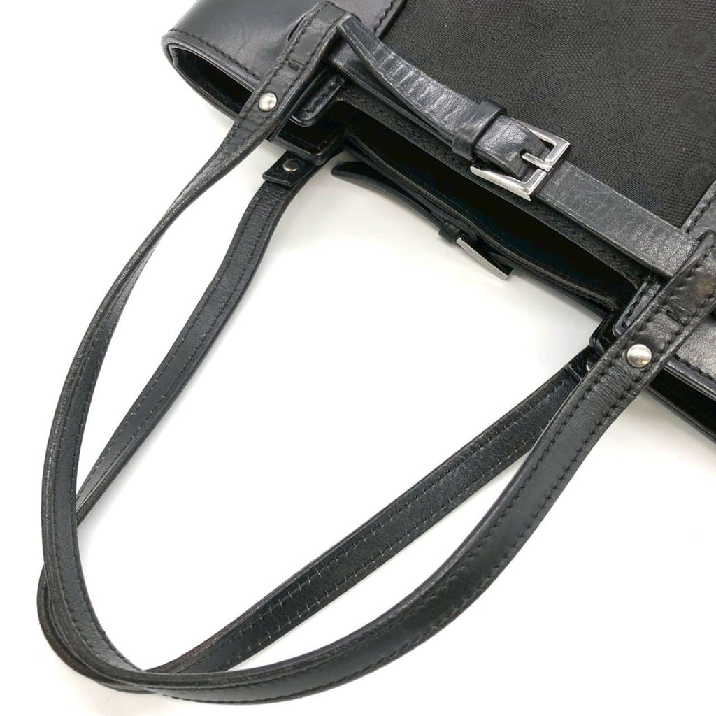 Gucci Gg Canvas Black Gg Canvas Handbag Tote Bag (Pre-Owned)