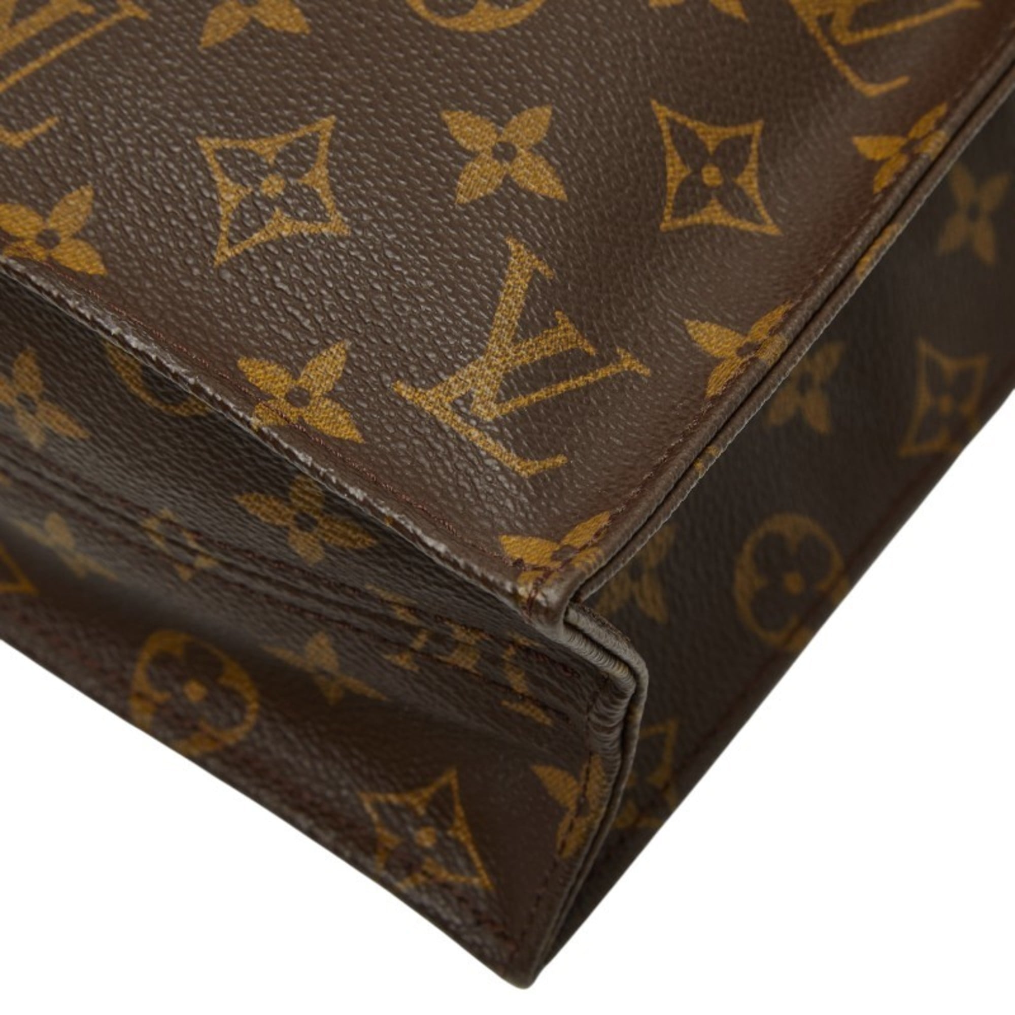 Louis Vuitton Brown Pvc Leather Handbag Tote Bag