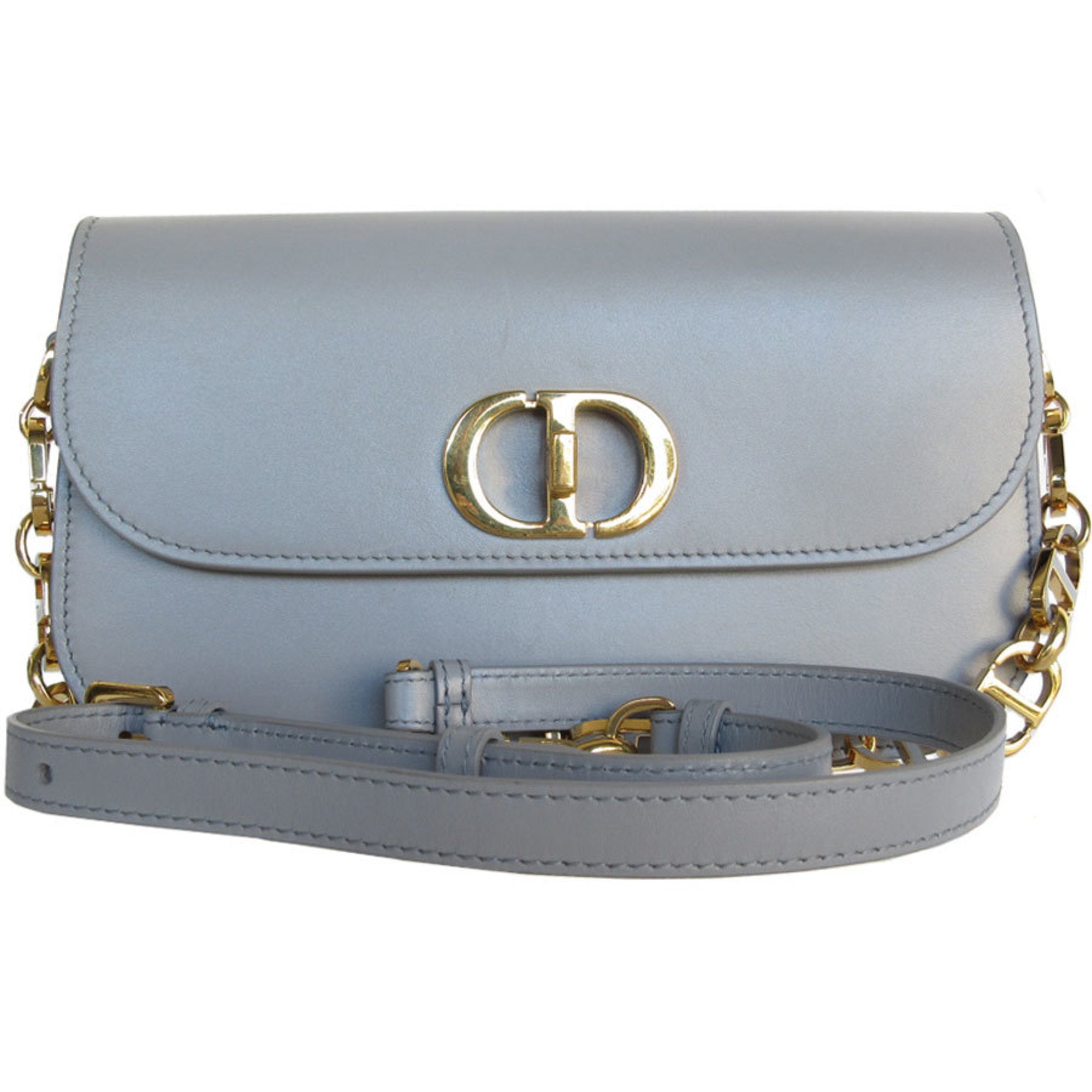 Christian Dior Gray Leather Shoulder Bag (Pre-Owned)