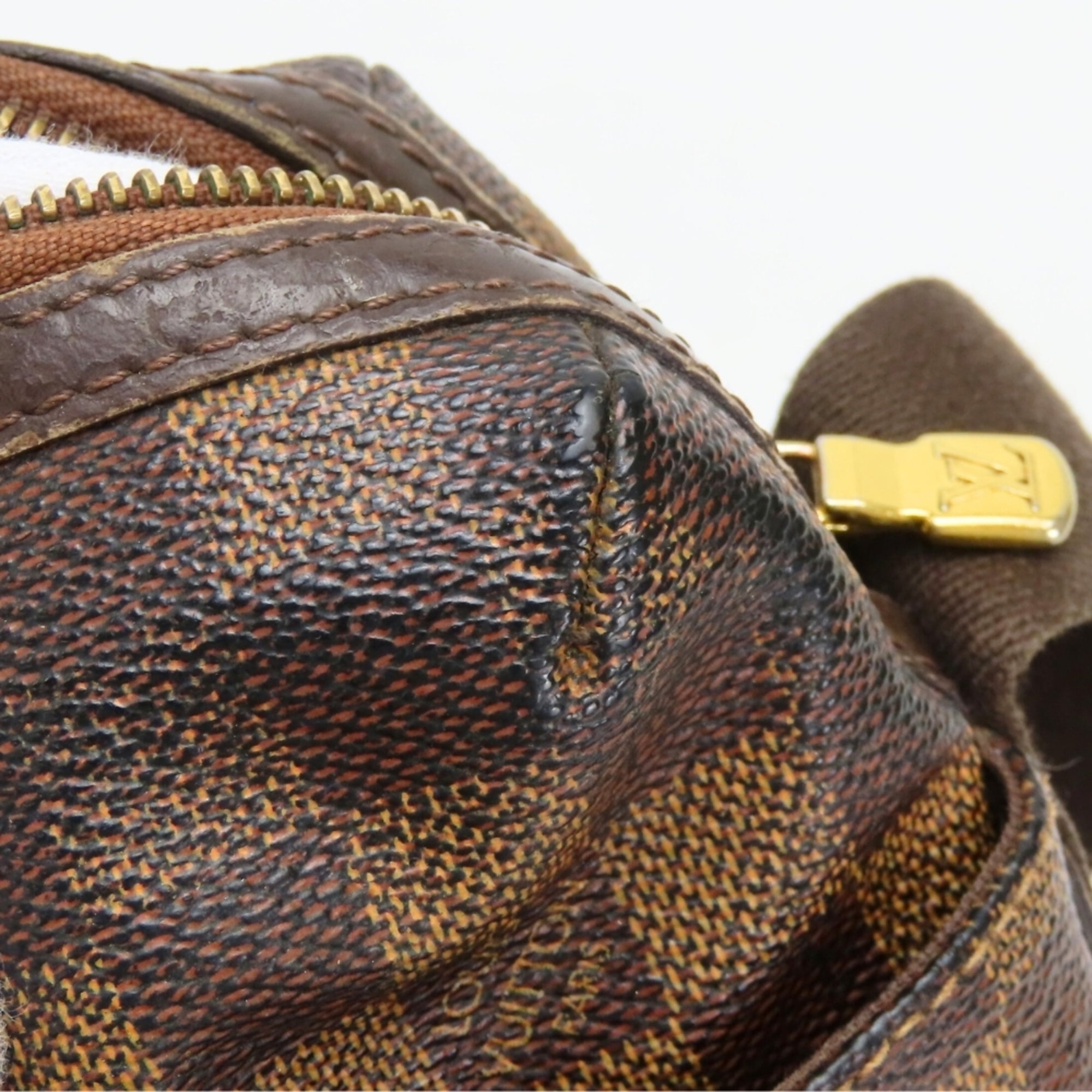 Louis Vuitton Damier Brown Damier Canvas Ebene Damier Canvas Leather Shoulder Bag