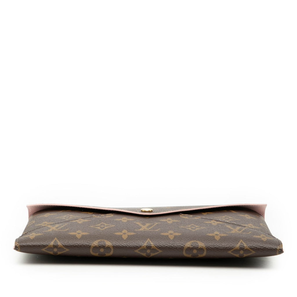 Louis Vuitton Brown Pvc Leather Clutch Bag Pochette Pouch