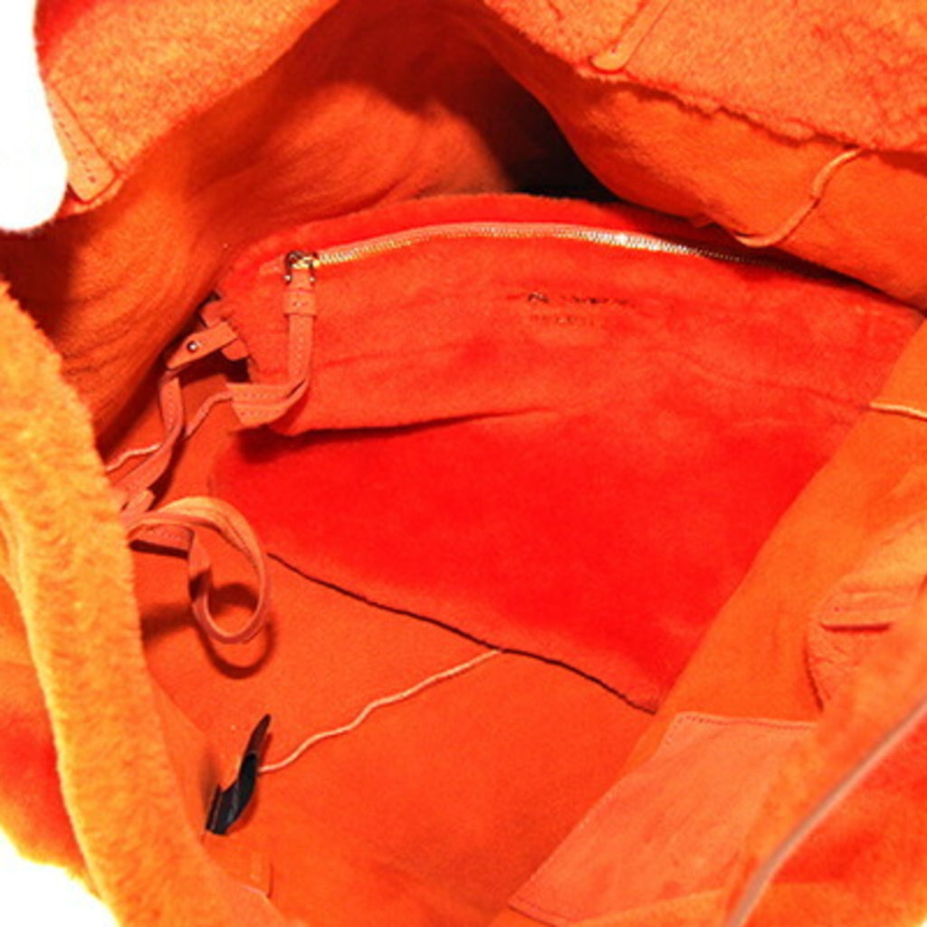 Prada Orange Suede Leather Tote Bag