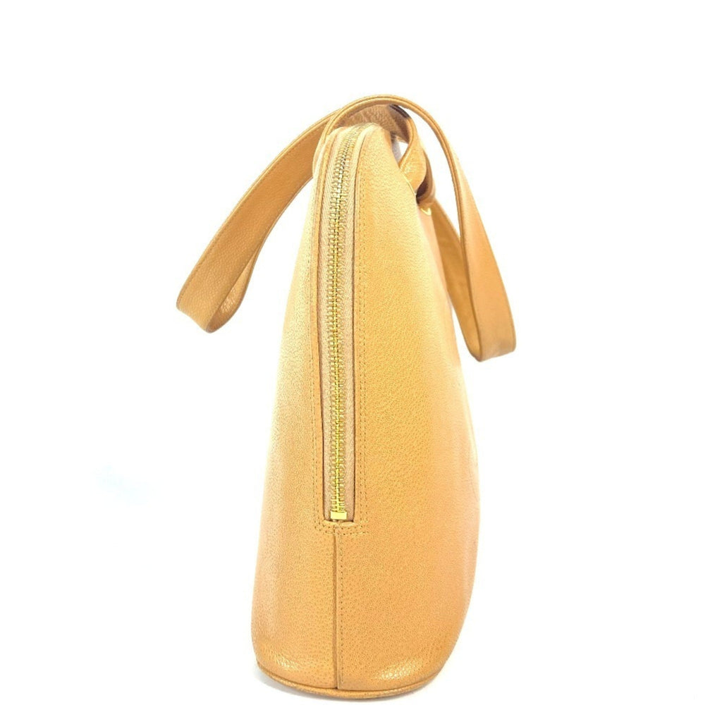 Chanel Beige Grained Calfskin Shoulder Bag Tote Bag