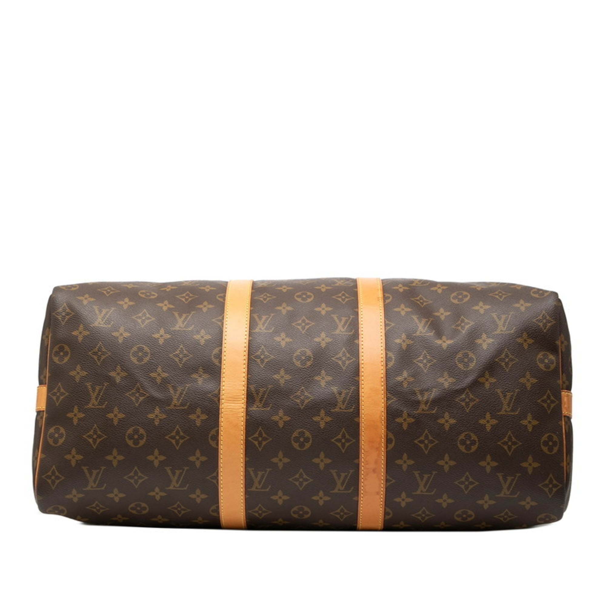 Louis Vuitton Brown Pvc Leather Boston Bag Shoulder Bag