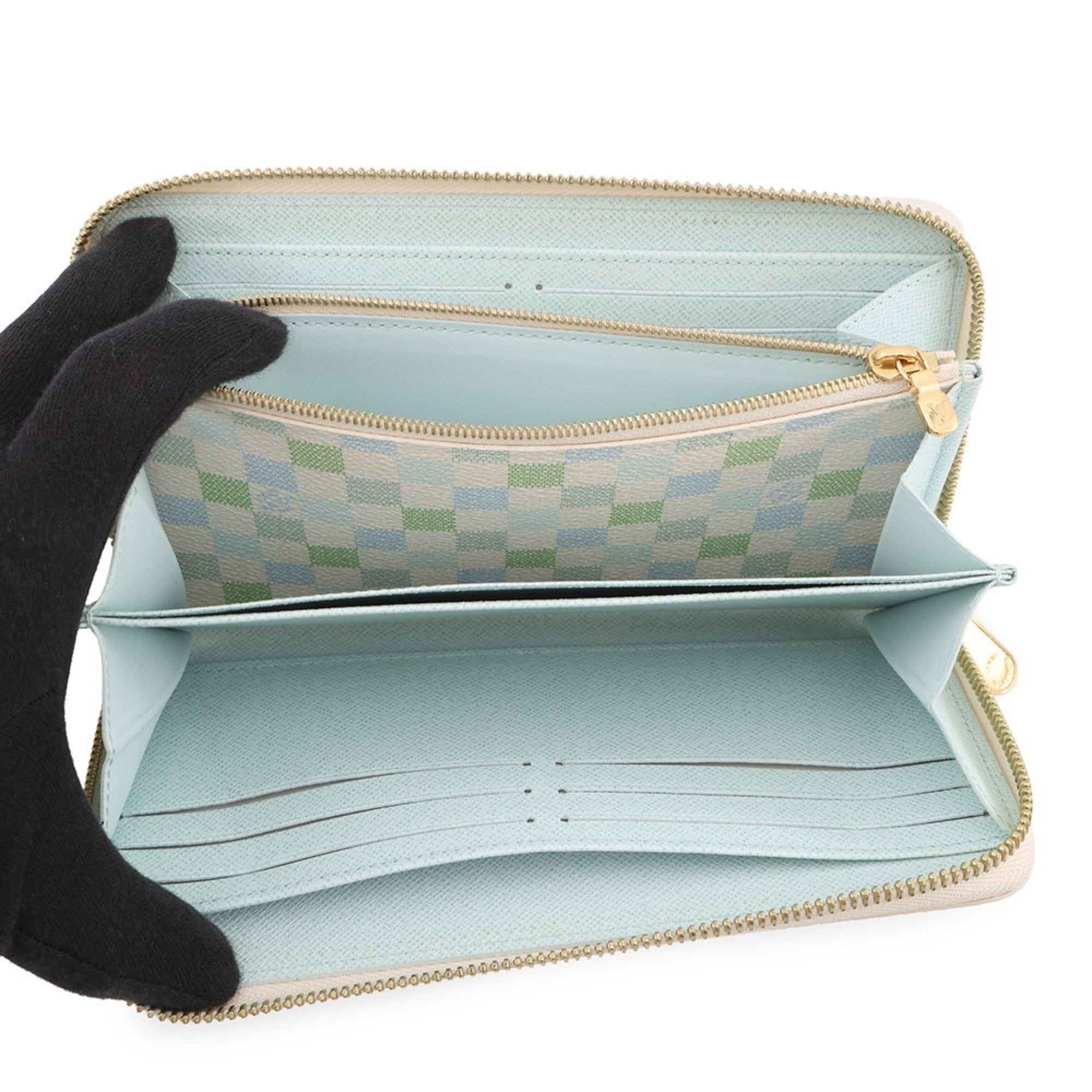 Louis Vuitton Beige Light Green Long Wallet