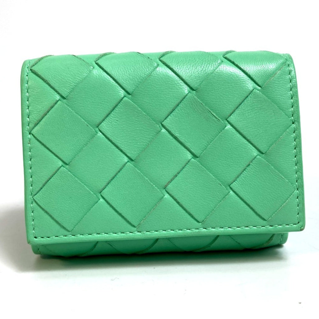 Bottega Veneta Green Leather Wallet (Tri-Fold)