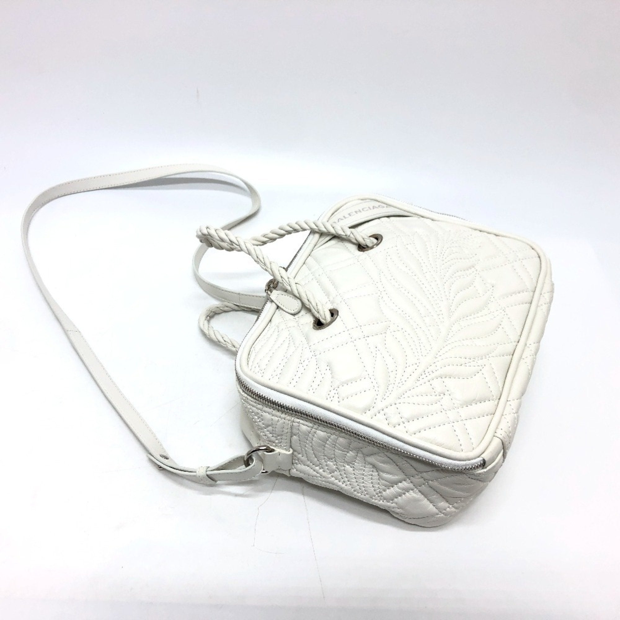 Balenciaga White Leather Hand