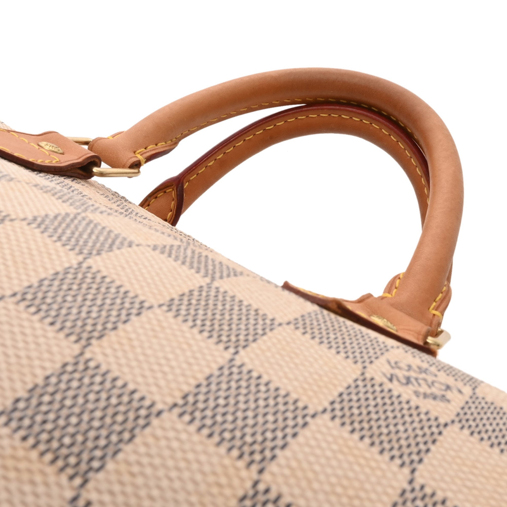 Louis Vuitton White Damier Azur Canvas Handbag