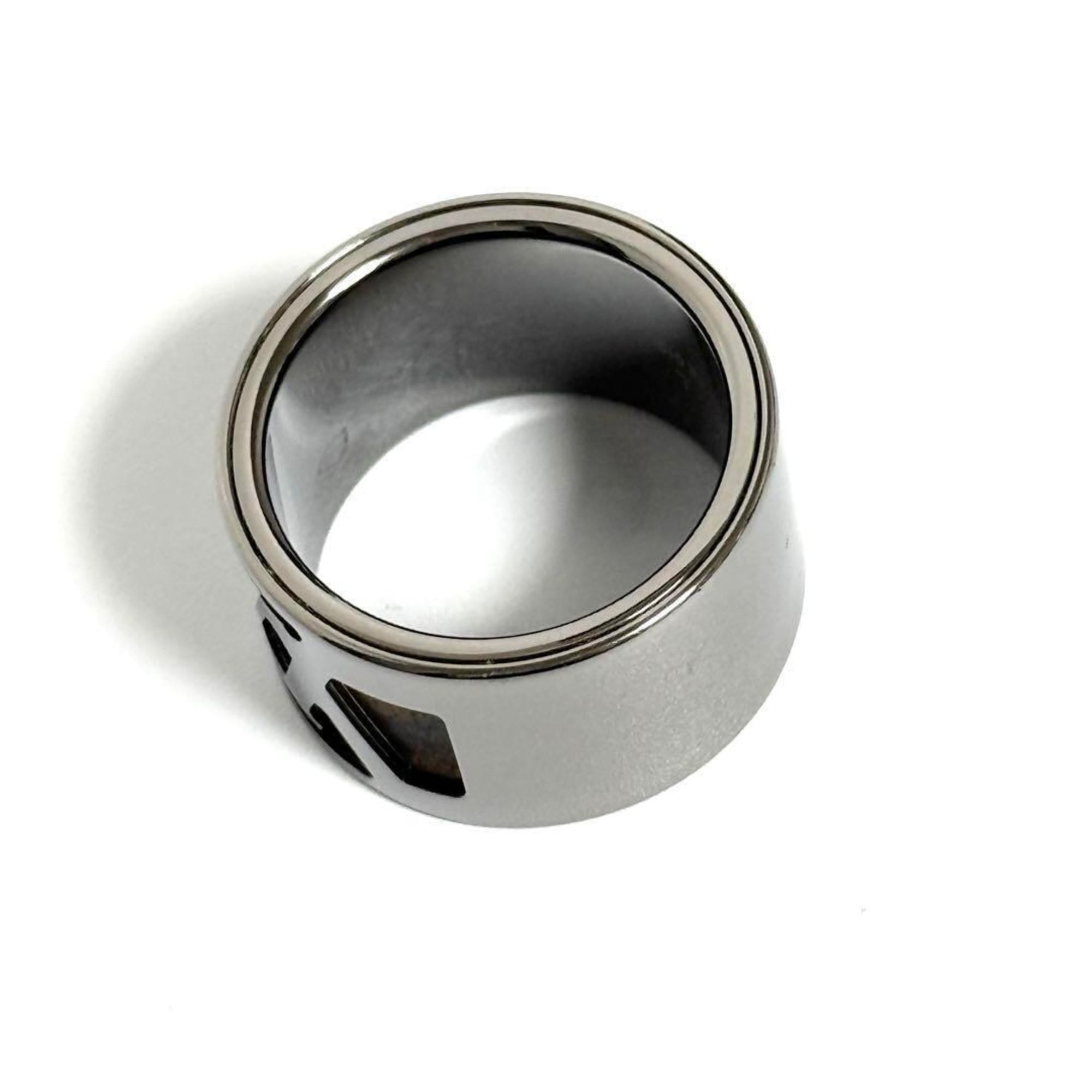 Louis Vuitton Silver Metal Band Ring