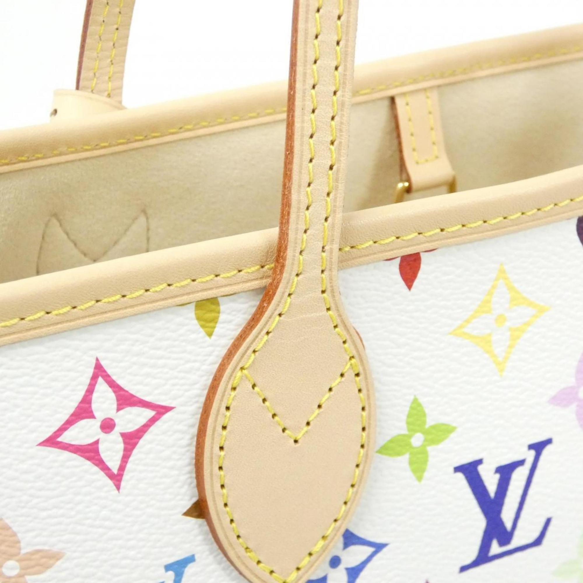 Louis Vuitton Multi-Color White Coated Canvas Handbag