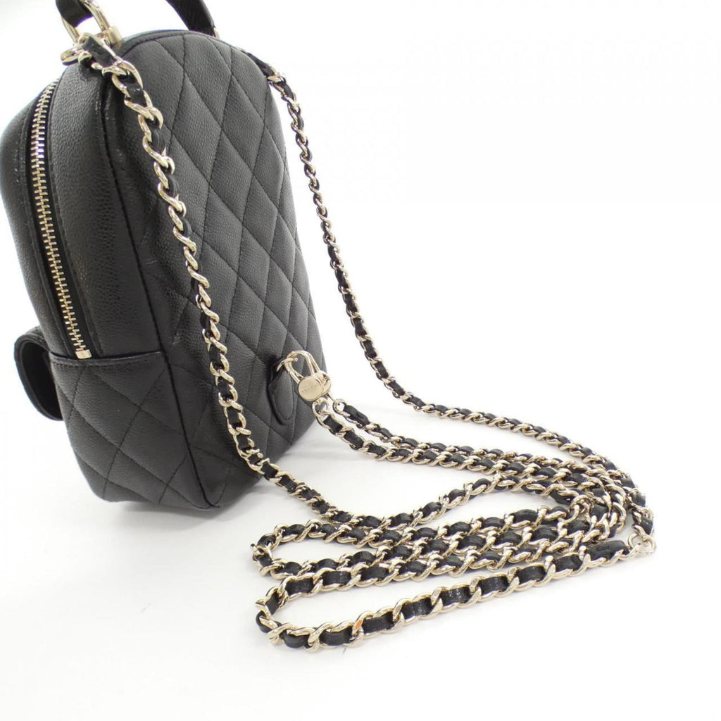 Chanel Black Grained Calfskin Backpack