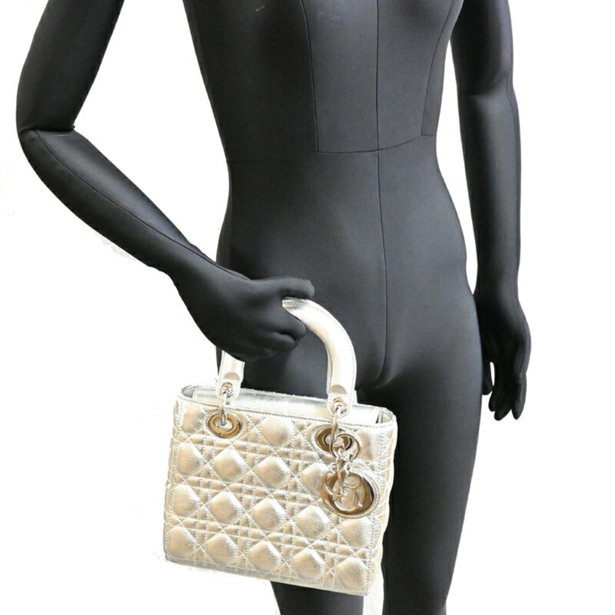 Christian Dior Silver Leather Handbag (Pre-Owned)