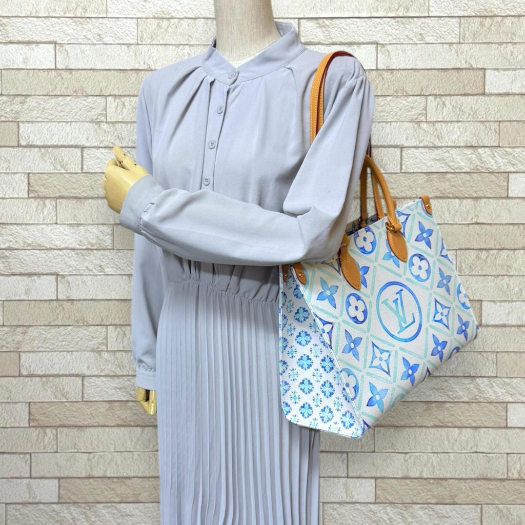 Louis Vuitton Blue White Pvc Shoulder Bag