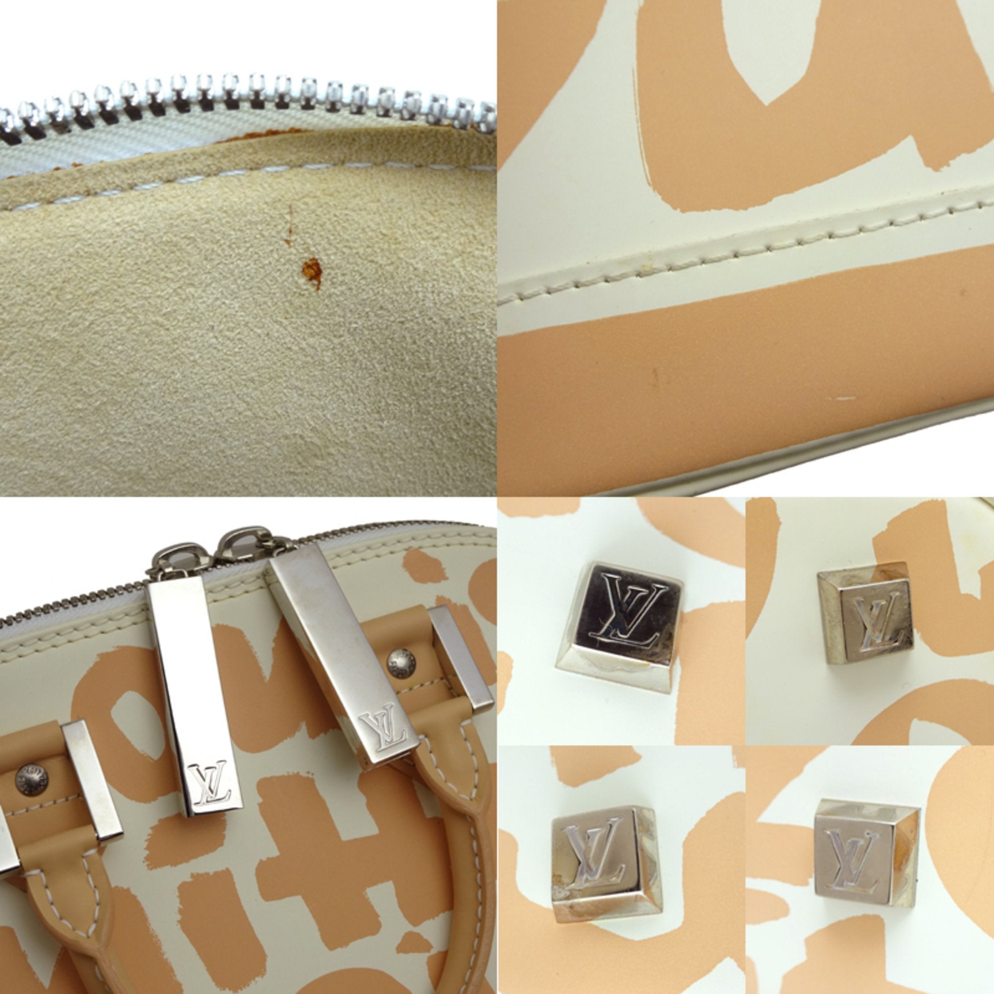 Louis Vuitton Beige White Handbag