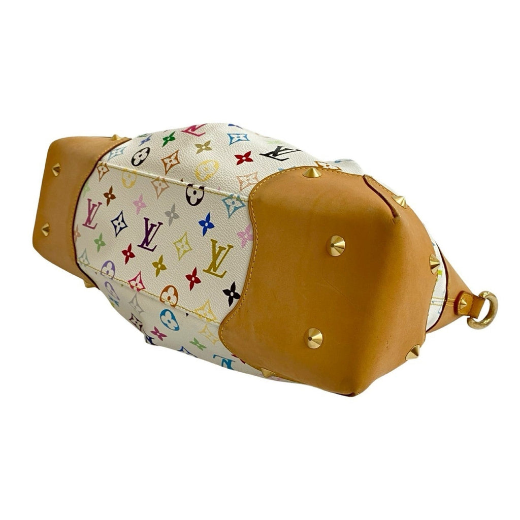 Louis Vuitton Brown Multi-Color White Leather Pvc Handbag Shoulder Bag