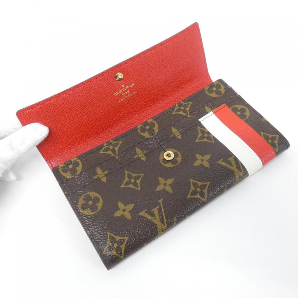 Louis Vuitton Marron Red Color Coated Canvas Long Wallet