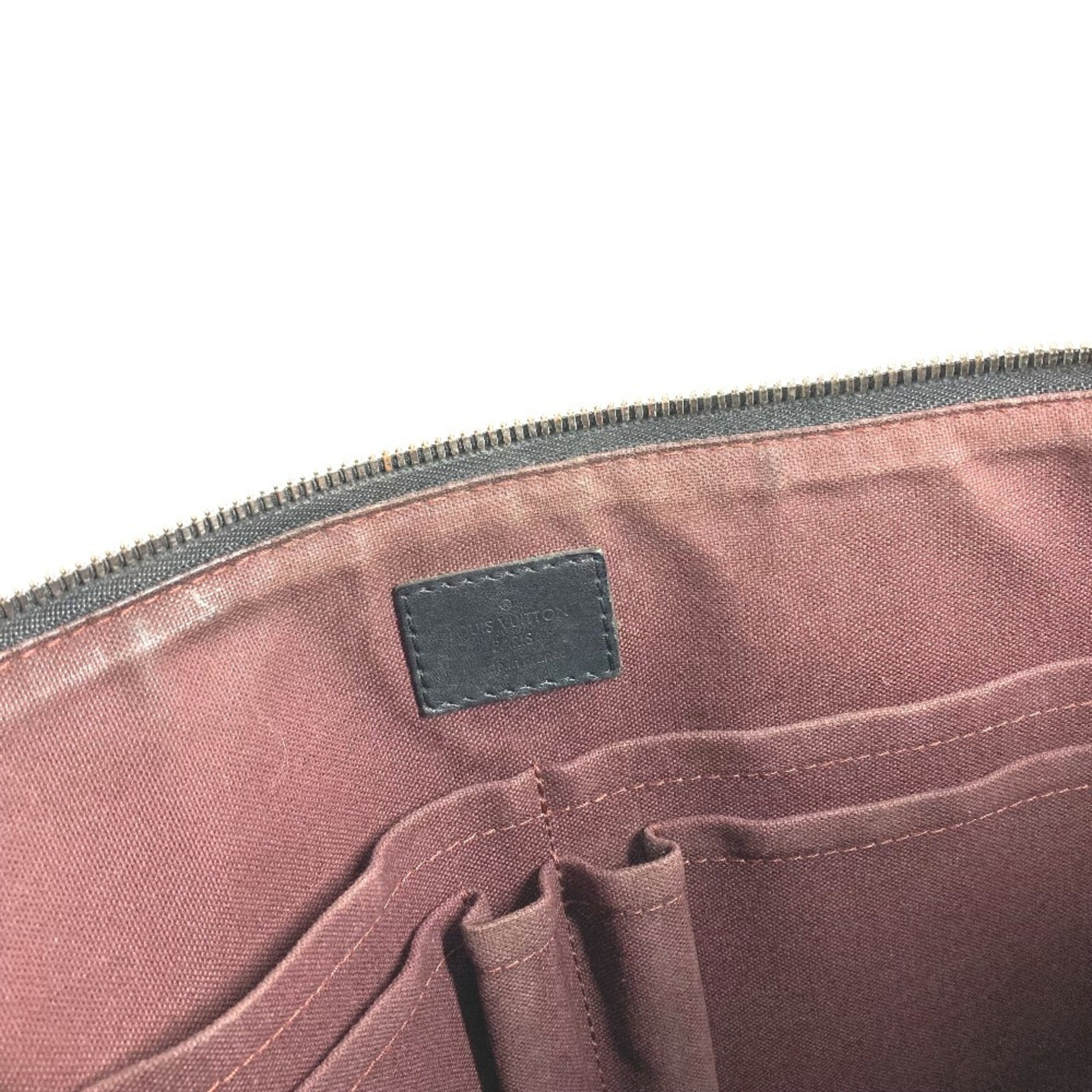 Louis Vuitton Black Brown Monogram Canvas Handbag